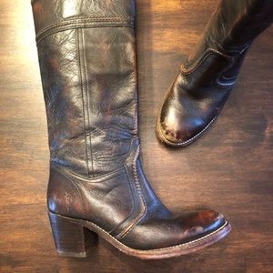Frye Jane Boots in Dark Brown